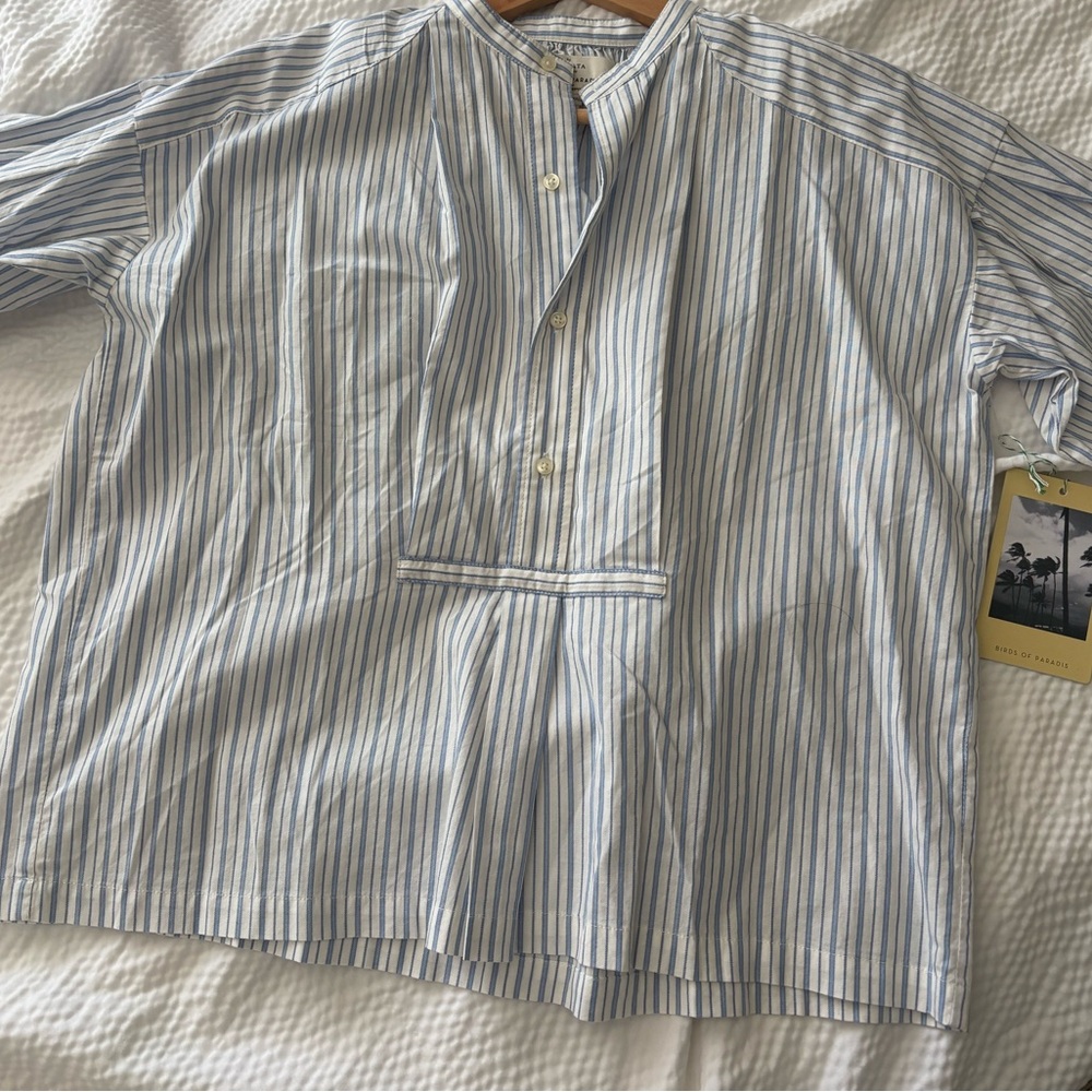 Trovata Beachy Coastal Striped Oversized Shirt - Picture 4 of 11
